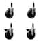 Service Caster 5'' Phenolic Wheel Swivel 1'' Expanding Stem Caster Set 2 Brakes, 4PK SCC-EX20S514-PHR-2-PLB-2-1 - alternate 1